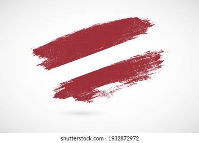 Happy independence day of Latvia with vintage style brush flag background