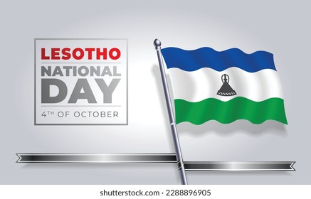 Happy independence day Lesotho Vector Template Design