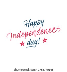 Happy Independence Day lettering design. 4th of July vector illustration. United States national celebration.