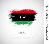 Happy independence day of Libya. brush flag of Libya vector illustration. abstract concept of national brush flag background. brush stroke background.