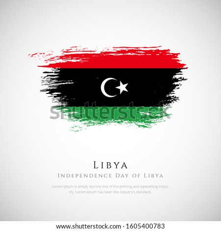 Happy independence day of Libya. brush flag of Libya vector illustration. abstract concept of national brush flag background. brush stroke background.