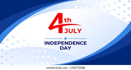Happy independence day. Logo Fourth of July. Vector banner, greeting card for social media. Happy independence Day greetings for the United States on July 4. Text on a white background