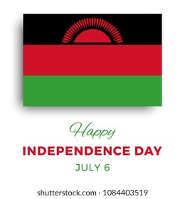 happy independence day of malawi banner layout design with text and paper cut national flag on a white background. vector illustration for greeting cards, posters, flyers, invitations, brochures