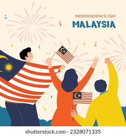 Happy Independence Day Malaysia. 31st August. Malaysia independence day celebration. August 31. Malaysia independence day background. vector illustration. poster, banner, greeting card. Malaysia flag.