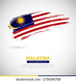 Happy independence day of Malaysia country. Elegant grunge brush of Malaysia flag illustration