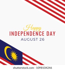 happy independence day of malaysia vector layout design with text and national flag on a white background for banner, poster, flyer, presentation