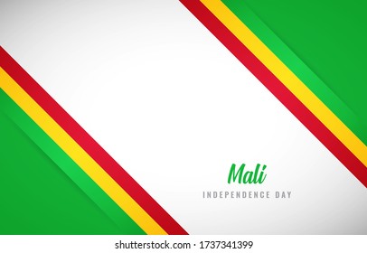 Der Tag der Unabhängigkeit Malis mit der Nationalflagge des Landes Kreativ-Mali begrüßt den Hintergrund