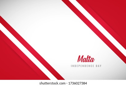 Happy Independence day of Malta with Classic Malta national country flag greeting background