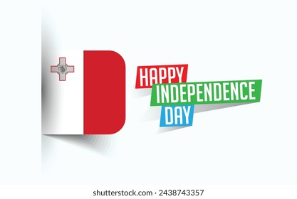 Happy Independence Day of Malta Vector illustration, national day poster, greeting template design, EPS Source File