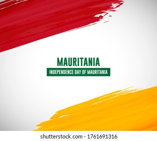 Happy independence day of Mauritania with classic watercolor splash background