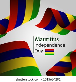 Happy Independence Day Mauritius Concept Vector Illustration Suitable For Greeting Card, Wallpaper, Background, Banner, Poster And Landing Page Website