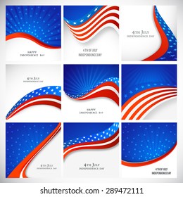 Happy independence day Mega card set United States of America, 4 th of July.