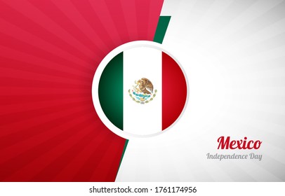 Happy independence day of Mexico greeting background. Abstract Mexico country flag illustration