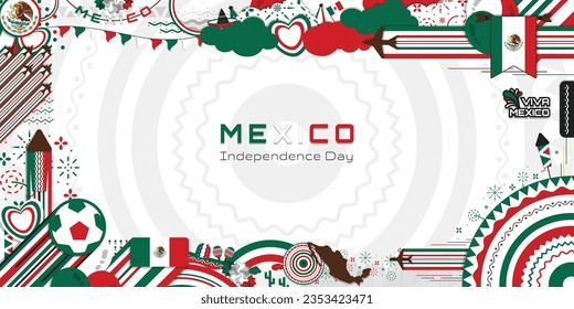 Happy Independence Day of Mexico, illustration background design, Banner, social media template