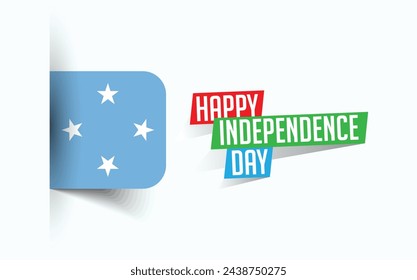 Feliz Día de la Independencia de Micronesia Ilustración vectorial, afiche del día nacional, diseño de la plantilla de saludo, archivo fuente EPS