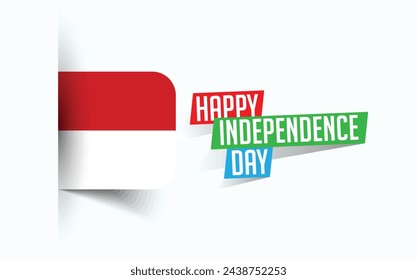 Happy Independence Day of Monaco Vector illustration, national day poster, greeting template design, EPS Source File
