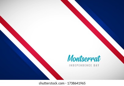 Happy Independence day of Montserrat with Elegant Montserrat national country flag greeting background