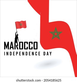 Happy independence day of Morocco . template, background. Vector illustration
