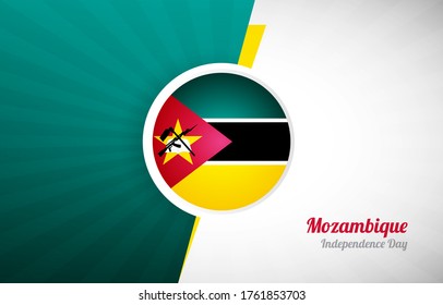 Happy independence day of Mozambique greeting background. Abstract Mozambique country flag illustration