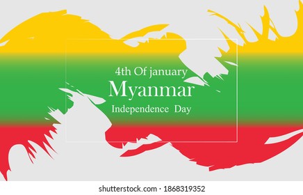Happy independence day of Myanmar banner, vector illustration.