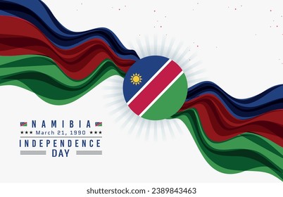 Happy Independence Day of Namibia with Flag