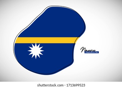 Fröhlicher Unabhängigkeitstag von Nauru. Kreative Länderkarte mit Nauru-Vektorillustration