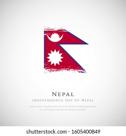 Happy independence day of Nepal. brush flag of Nepal vector illustration. abstract concept of national brush flag background. brush stroke background.