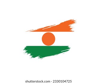 Happy Independence day Niger, Niger Independence day, Niger, Flag of Niger, 1st August, 1 August, National Day, Brush Flag, Flag Typographic Design, Vector Illustration, Typography Background Icon Eps
