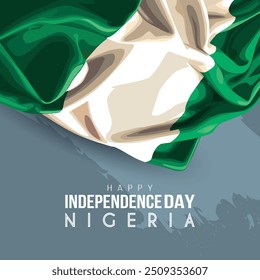 Feliz dia da independência Nigéria. vetor abstrato ilustração design