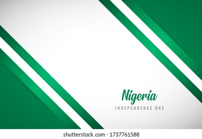 Happy Independence day of Nigeria with Artistic Nigeria national country flag greeting background