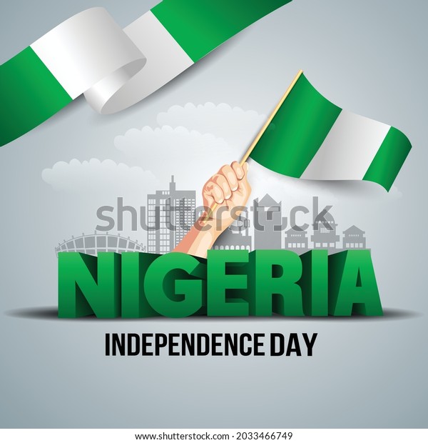 Happy Independence Day Nigeria Greetings Vector Stock Vector (Royalty