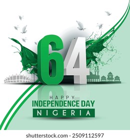 happy independence day Nigeria.1st October background. vector illustration design