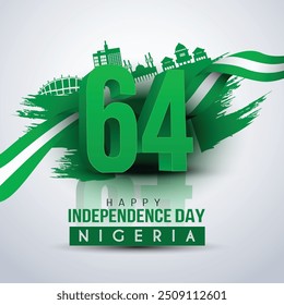 feliz día de la independencia de Nigeria. 1 de octubre de fondo. diseño de Ilustración vectorial