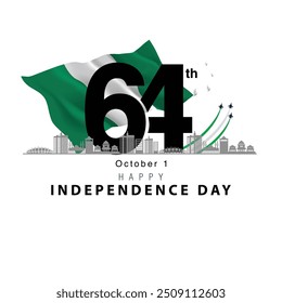 feliz día de la independencia de Nigeria. 1 de octubre de fondo. diseño de Ilustración vectorial