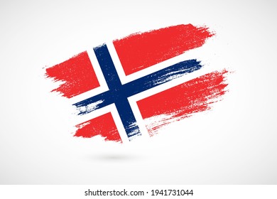 Feliz Día de la Independencia de Noruega con fondo de bandera de pincel de estilo vintage