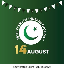 Happy Independence Day Pakistan. 14 August. Pakistan Independence Day. Celebration Background. Vector Illustration
