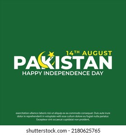 Happy Independence Day Pakistan. 14th August Pakistan Independence day vector illustration design. Pakistan Logo with moon and star