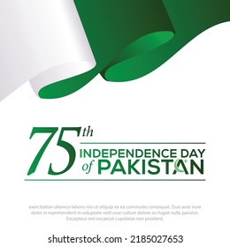 Happy Independence Day Pakistan. 14th August Pakistan Independence day vector illustration design. 75th Independence Anniversary of Pakistan