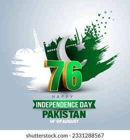 happy independence day Pakistan .14th August background. abstract  vector illustration design