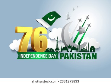 happy independence day Pakistan .14th August background. vector illustration design