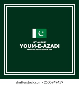 Happy Independence Day of Pakistan, 14th of August, Pakistan Independence Day 14 August, "Youm-e-Azadi" means Pakistan Independence Day. Pakistan day stock illustration.