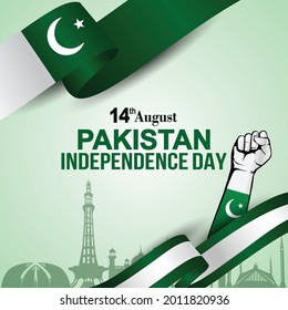 happy independence day Pakistan 15th august. vector illustration design. greeting card.