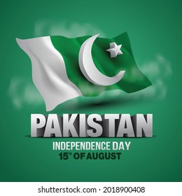 happy independence day Pakistan. 3d flag with letter. vector illustration design