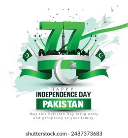 Happy independence day Pakistan. abstract vector illustration design