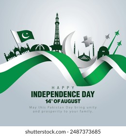 Happy independence day Pakistan. abstract vector illustration design