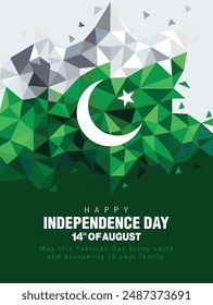 Happy independence day Pakistan. abstract vector illustration design