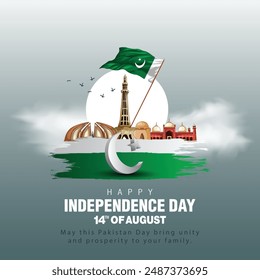 Happy independence day Pakistan. abstract vector illustration design