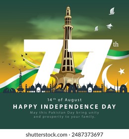 Happy independence day Pakistan. abstract vector illustration design