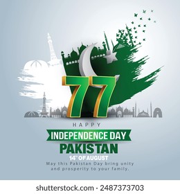 Happy independence day Pakistan. abstract vector illustration design