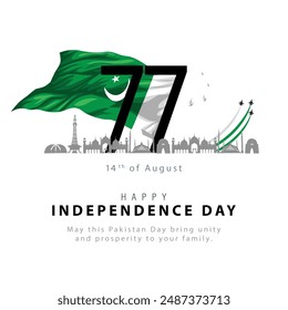 Alles Gute zum Unabhängigkeitstag in Pakistan. Abstraktes Vektorillustration-Design